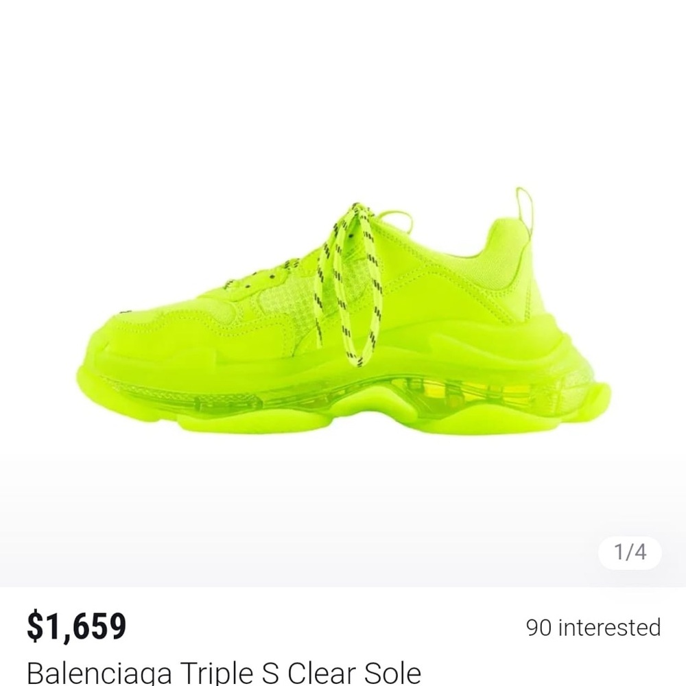 Balenciaga neon Green UK 43 US 10 worn just once - Picture 6 of 7